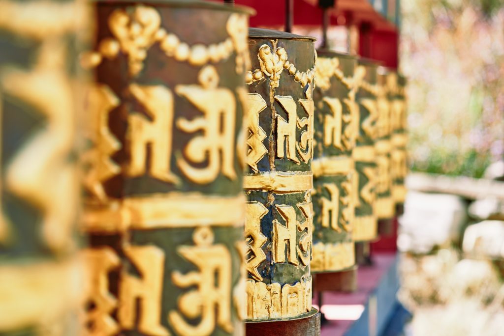 modlitební mlýnky v Bhútánu